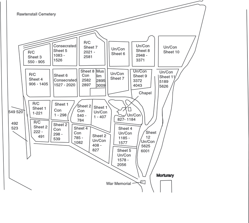 Plan Of Rawtenstall Cemetery