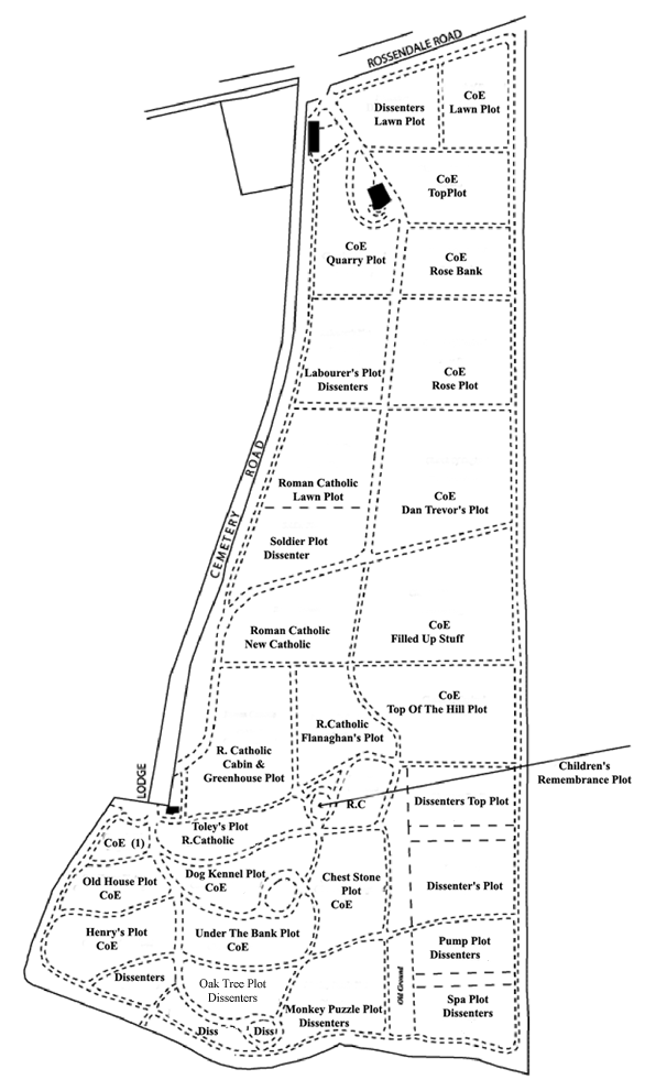 Plan Of Burnley Cemetery
